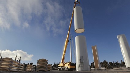 Torres de madeira para turbinas eólicas entram no mercado