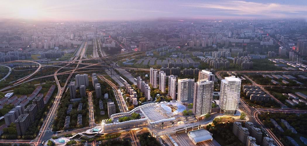 Primeiro projeto na China com desenvolvimento orientado ao transporte está em construção