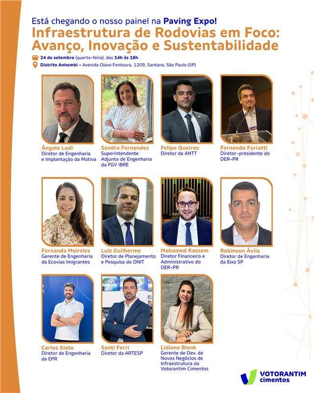 Votorantim Cimentos coordena debate sobre os avanços na infraestrutura de rodovias no Brasil na Paving Expo 2025