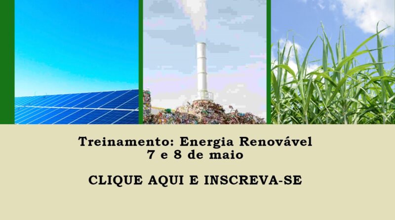 Treinamento sobre energia renovável  abordará resíduos e biogás