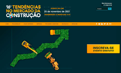 Tendências no Mercado da Construção apresenta dados inéditos do mercado de máquinas e avaliações sobre ESG nesta quinta (25)