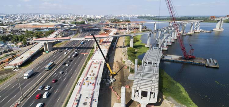 Ponte do Guaíba, em Porto Alegre (RS), chega a 83,5% de conclusão
