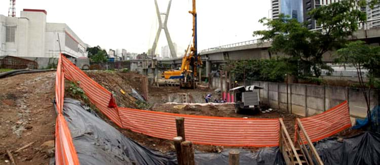 Piscinão vira canteiro de obras do Metrô SP