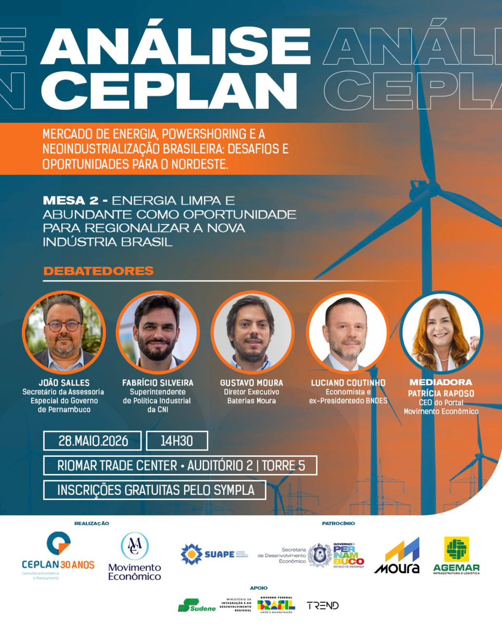 Energia limpa coloca Nordeste no centro da neoindustrialização brasileira, avaliam especialistas no Análise Ceplan 2026